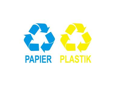 Zdjęcie: Oznaczenie "Papier i Plastik" 15x15 cm METRO