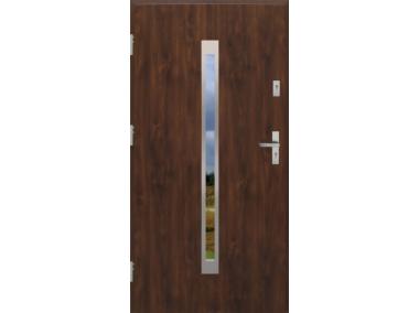 Zdjęcie: Drzwi zewnętrzne stalowo-drewniane Disting Otello 11 Orzech 90 cm lewe KR CENTER