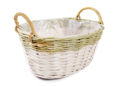 Zdjęcie: Osłonka wiklinowa z uchwytami na kwiaty 34x26x15/21 cm TIN TOURS