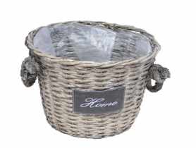 Kosz wiklinowy pleciony Home szary DIRECT HG