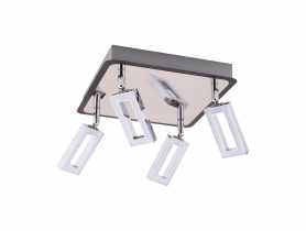 Oprawa ścienno-sufitowa SMD Led Kent 4D WW kolor chrom/wenge 4 x 6 W STRUHM