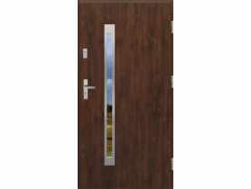 Drzwi zewnętrzne stalowo-drewniane Disting Otello 11B Orzech 80 cm prawe KR CENTER