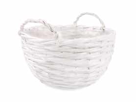Osłonka wiklinowa z uchwytami 33x33x19/24 h cm biała TIN TOURS