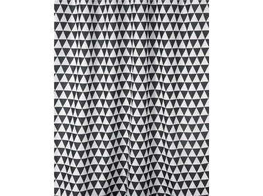 Zdjęcie: Zasłonka prysznicowa Txt Plain 180x200 cm czarno-biała BISK