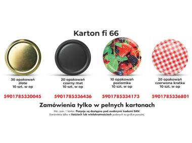 Zdjęcie: Zakrętka fi 66, czerwona kratka, 10 sztuk PROMET
