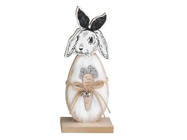 Zdjęcie: Figurka drewniana Zając Z białym Futerkiem 10x24x6 cm ALTOMDESIGN