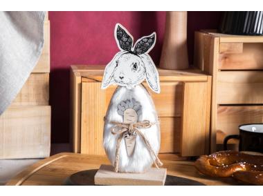 Zdjęcie: Figurka drewniana Zając Z białym Futerkiem 10x24x6 cm ALTOMDESIGN