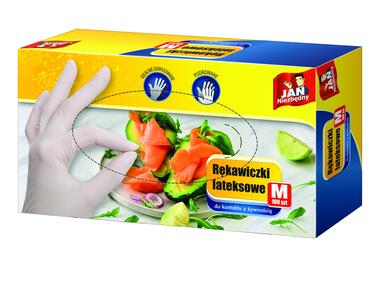 Zdjęcie: Rękawiczki lateksowe M 100 szt. JAN NIEZBĘDNY