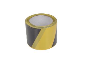 Zdjęcie: Taśma ostrzegawcza żółto czarna 75 mm - 100 m PROFIX