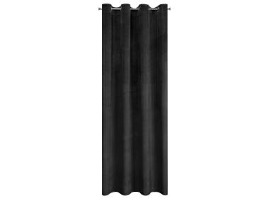 Zdjęcie: Zasłona Victoria 140x250 cm czarna na przelotkach EUROFIRANY