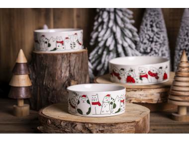 Zdjęcie: Miska dla kota 12x5 cm 330 ml dekoracja xmas cats B ALTOM DESIGN