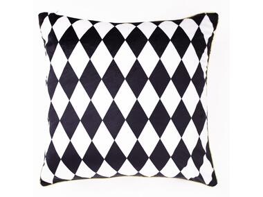 Zdjęcie: Poszewka pierrot i pasy chic obsession no.1 biało-czarna+złota obszywka 45x45 cm CHIC HOME