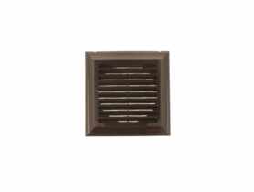 Kratka wentylacyjna 140x140 mm z siatką i kołnierzem okragłym 100 mm brąz VENTIKA