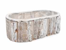 Doniczka drewniana 30x15x10 cm podłużna TIN TOURS