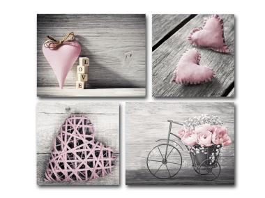Zdjęcie: Obraz Multicanvas Shabby 64x74 cm St199 Pink STYLER