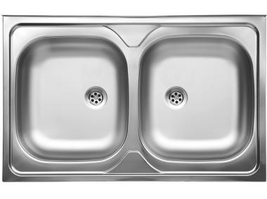 Zdjęcie: Zlew 2-komorowy nakładany satyna 50x80 cm sk5020t KUCHINOX
