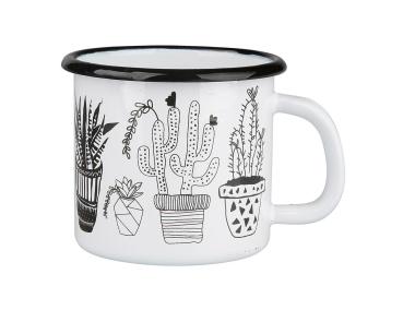 Zdjęcie: Kubek emaliowany Cactus White  0,45 L  -9 cm biały SILESIA