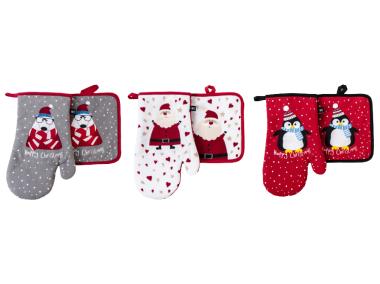 Zdjęcie: Komplet kuchenny 2-częściowy Snow-Fun bawełna 19x30+20x20 cm BBK