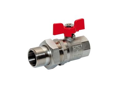 Zdjęcie: Zawór kulowy wodny 1" z półśrubunkiem z motylkiem TYCNER