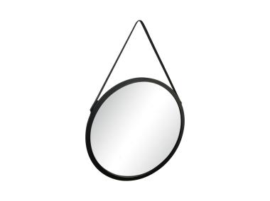 Zdjęcie: Lustro okrągłe 53 cm Loft czarne na pasku METRO