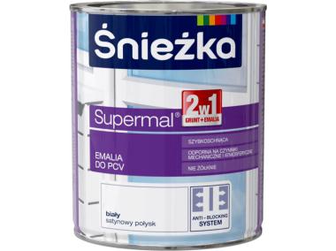 Zdjęcie: Emalia Supermal Emalia do PCV biały 0,75L ŚNIEŻKA
