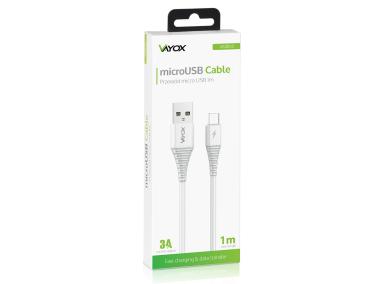 Zdjęcie: Kabel USB - micro USB 1 m biały VA0055 VAYOX