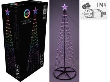Zdjęcie: Choinka 210 cm 370 led rgb czarny KOOPMAN