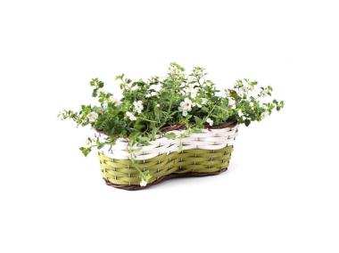 Zdjęcie: Koszyk z folią do obsadzania kwiatami 35x19x13 cm TIN TOURS