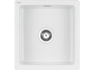 Zdjęcie: Zlewozmywak Sabor ceramiczny biały 1K B/O 450x478x217 + space saver DEANTE