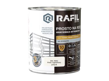 Zdjęcie: Gruntoemalia prosto na rdzę połysk RAL9003 0,75L RAFIL
