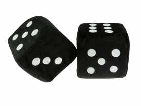 Kostki dekoracyjne czarno-białe 8x8 cm zawieszka pluszowa BOTTARI