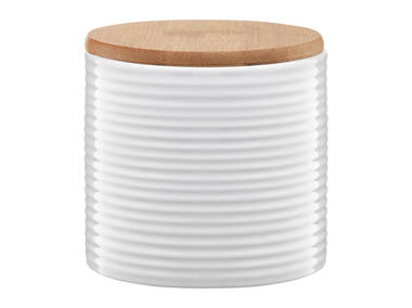 Zdjęcie: Pojemnik ceramiczny Tuvo paski z bambusową pokrywką 670 ml AMBITION