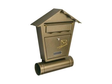 Zdjęcie: Skrzynka na listy SD2T domek z tubą antyk złoty METRO