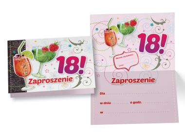 Zdjęcie: Zaproszenie ZZ-038 Urodziny 18 - drinki KUKARTKA