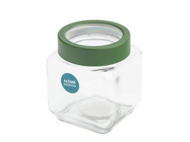 Zdjęcie: Pojemnik kwadratowy z zieloną pokrywką 500 ml ALTOM DESIGN