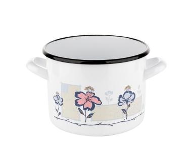 Zdjęcie: Garnek emaliowany Bratki 18 cm 3,4 L FLORINA