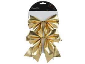 Kokardy poliestrowe 15x17x1 cm - 2 szt. złote KAEMINGK