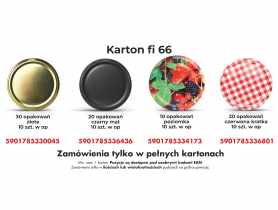 Zakrętki fi 66 czarny mat, 10 sztuk PROMET