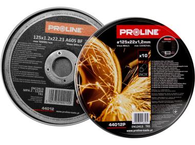 Zdjęcie: Tarcze do cięcia stali kwasoodpornej t41,125x1,2x22a60s, kpl. 10 szt. PROLINE