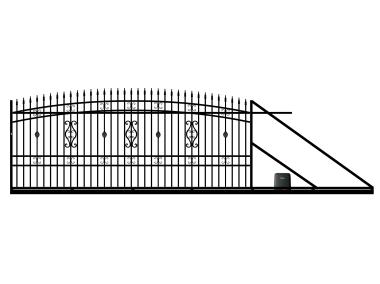 Zdjęcie: Brama przesuwna Milena 4,00 m, 1,55-1,75 m, stal ocynk+RAL9005 prawa z automatem POLBRAM