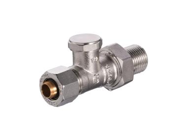 Zdjęcie: Zawór na zawieszce grzejnikowy powrotny prosty 1/2" z przyłączem zaciskanym 16 x 2,0 mm CALIDO