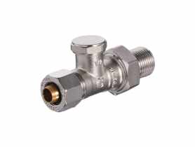 Zawór na zawieszce grzejnikowy powrotny prosty 1/2" z przyłączem zaciskanym 16 x 2,0 mm CALIDO