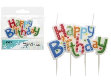 Zdjęcie: Świeczka Happy Birthday wzór 1 DECOR