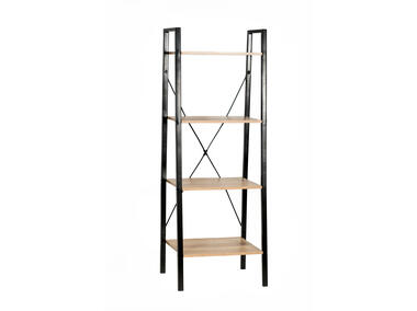 Zdjęcie: Regał lofy Kraft -2 MDF/metal czarny 60x32x148 cm TS INTERIOR