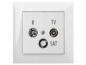 Gniazdo podtynkowe Sentia R-TV-SAT końcowe B/R biały EPN