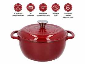 Garnek żeliwny emaliowany burgundy 4 L BROWIN
