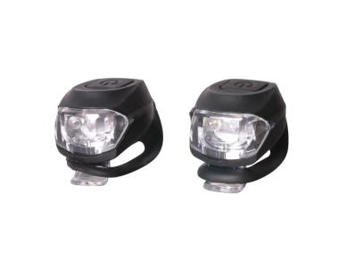 Zdjęcie: Zestaw silikonowych lampek rowerowych Silicon Led czarny BOTTARI