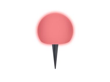 Zdjęcie: Lampka solarowa kula 20 cm RGB + pilot biała naziemna VOLTENO