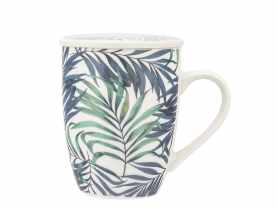 Kubek z zaparzaczem i pokrywką 340 ml dekoracja liście ALTOM DESIGN