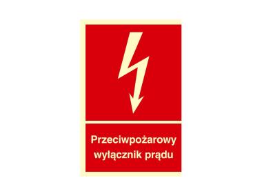 Zdjęcie: Oznaczenie "Przeciwpożarowy wyłącznik prądu" 15x22,2 cm METRO